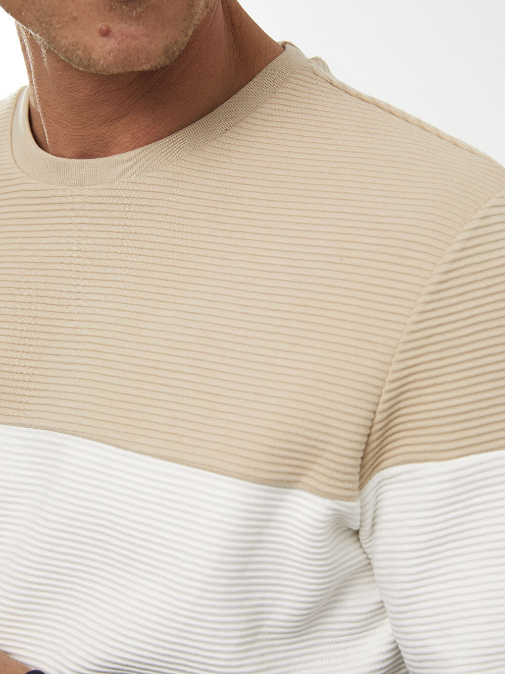Crew Neck Long Sleeve Color Block Men's Sweatshirt-3