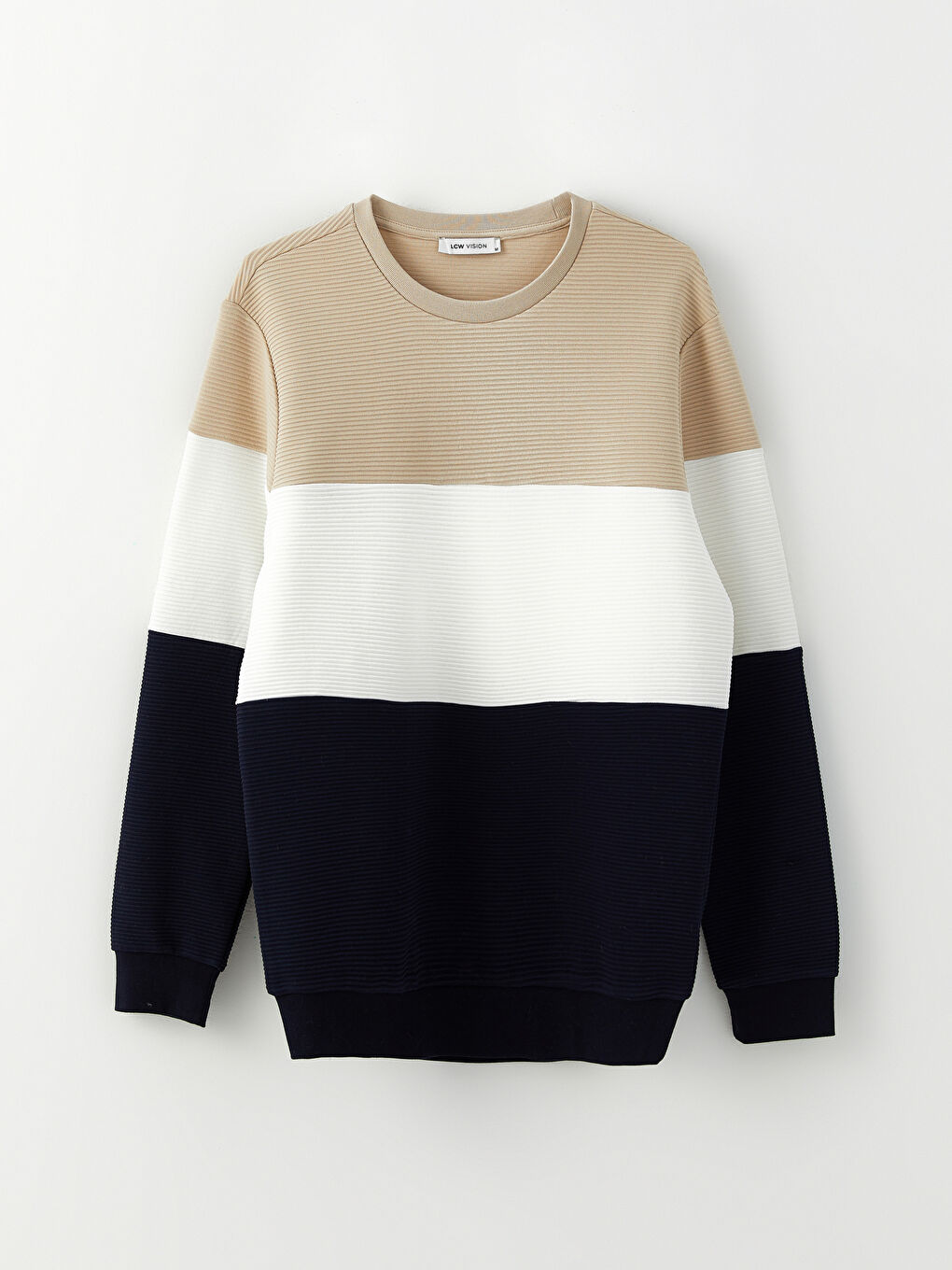 Crew Neck Long Sleeve Color Block Men's Sweatshirt-5