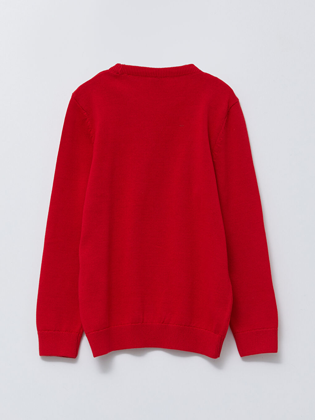 Ұлдарға арналған дөңгелек жағалы ұзын жең трикотаж жемпір-1