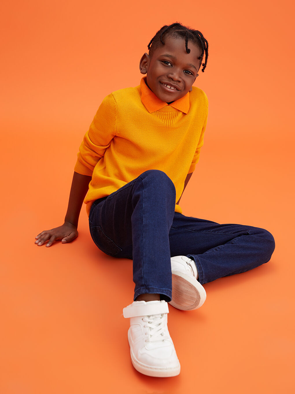 Crew Neck Basic Long Sleeve Boys' Knitwear Sweater-2