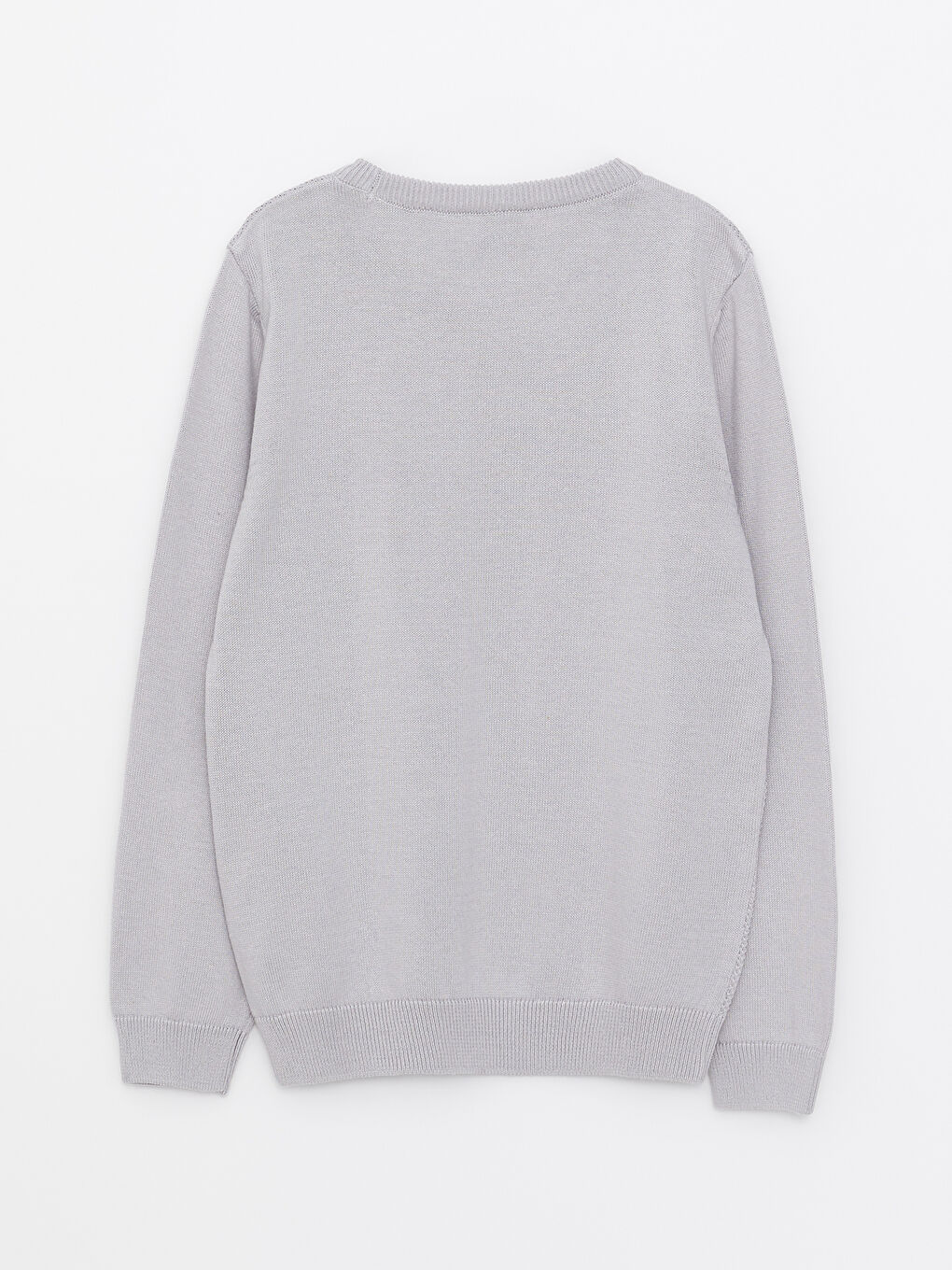 Crew Neck Basic Long Sleeve Boys' Knitwear Sweater-1