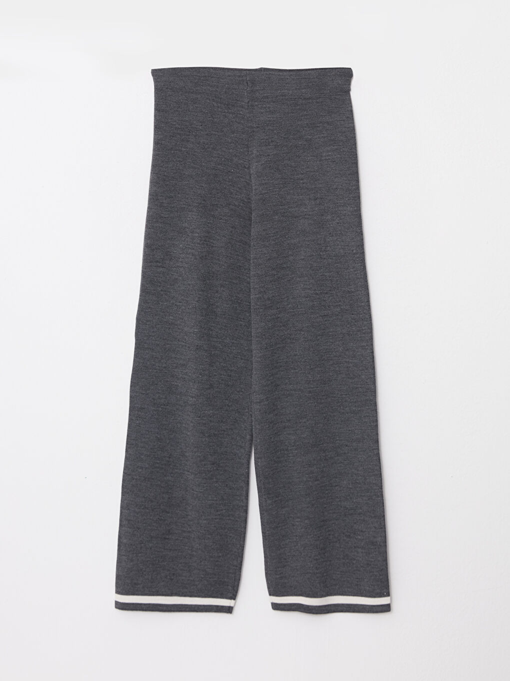 Женские трикотажные брюки с эластичным поясом и однотонным дизайном-5