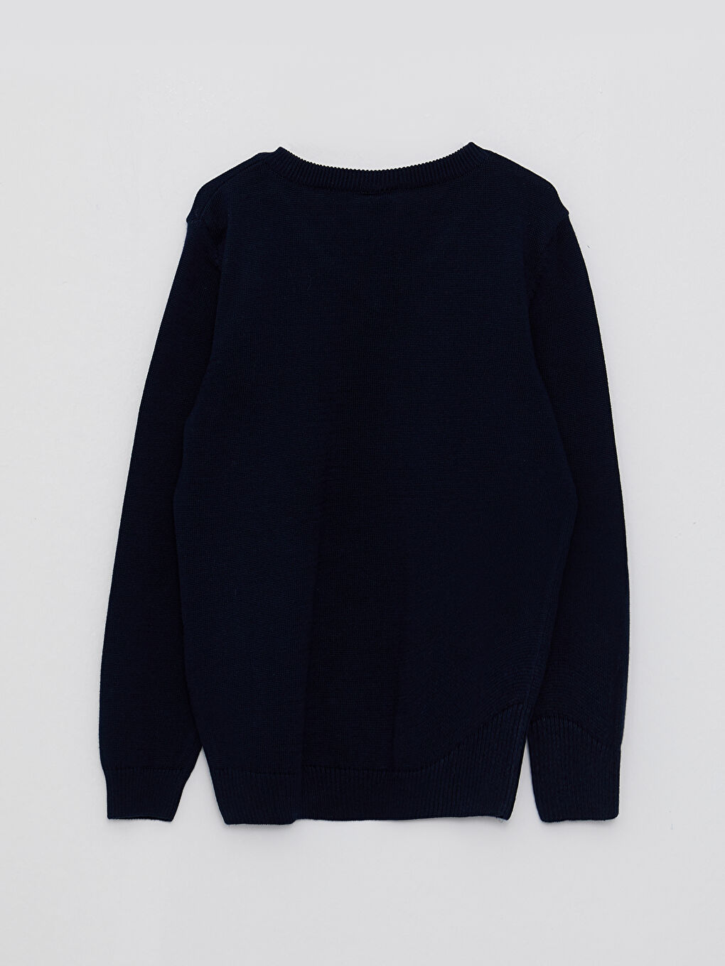V Neck Basic Long Sleeve Boys' Knitwear Sweater-1