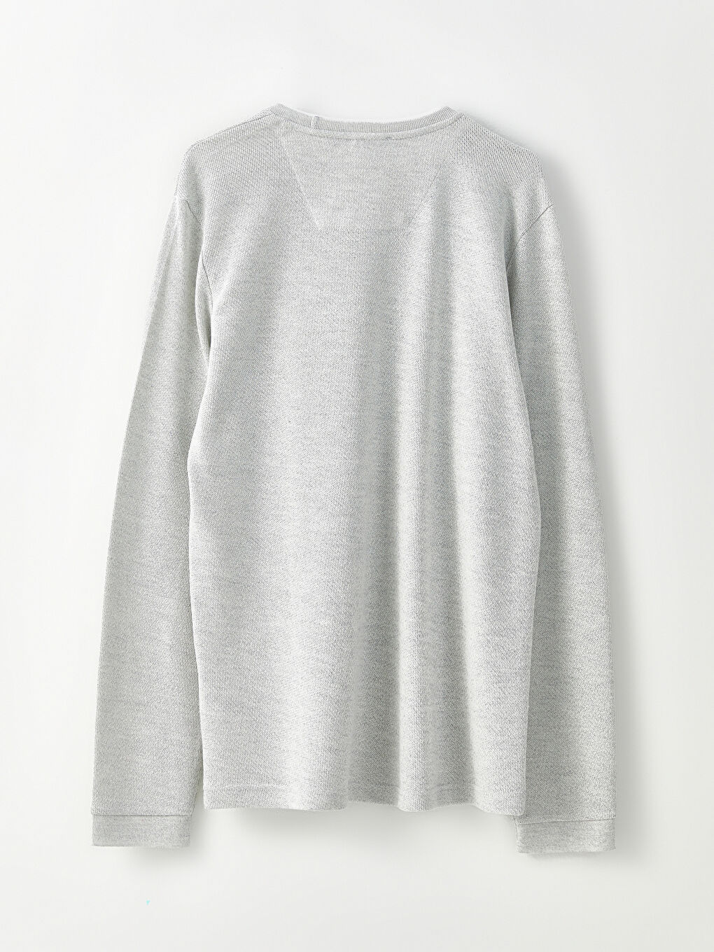 Gri Bisiklet Yaka Uzun Kollu Erkek Sweatshirt-6