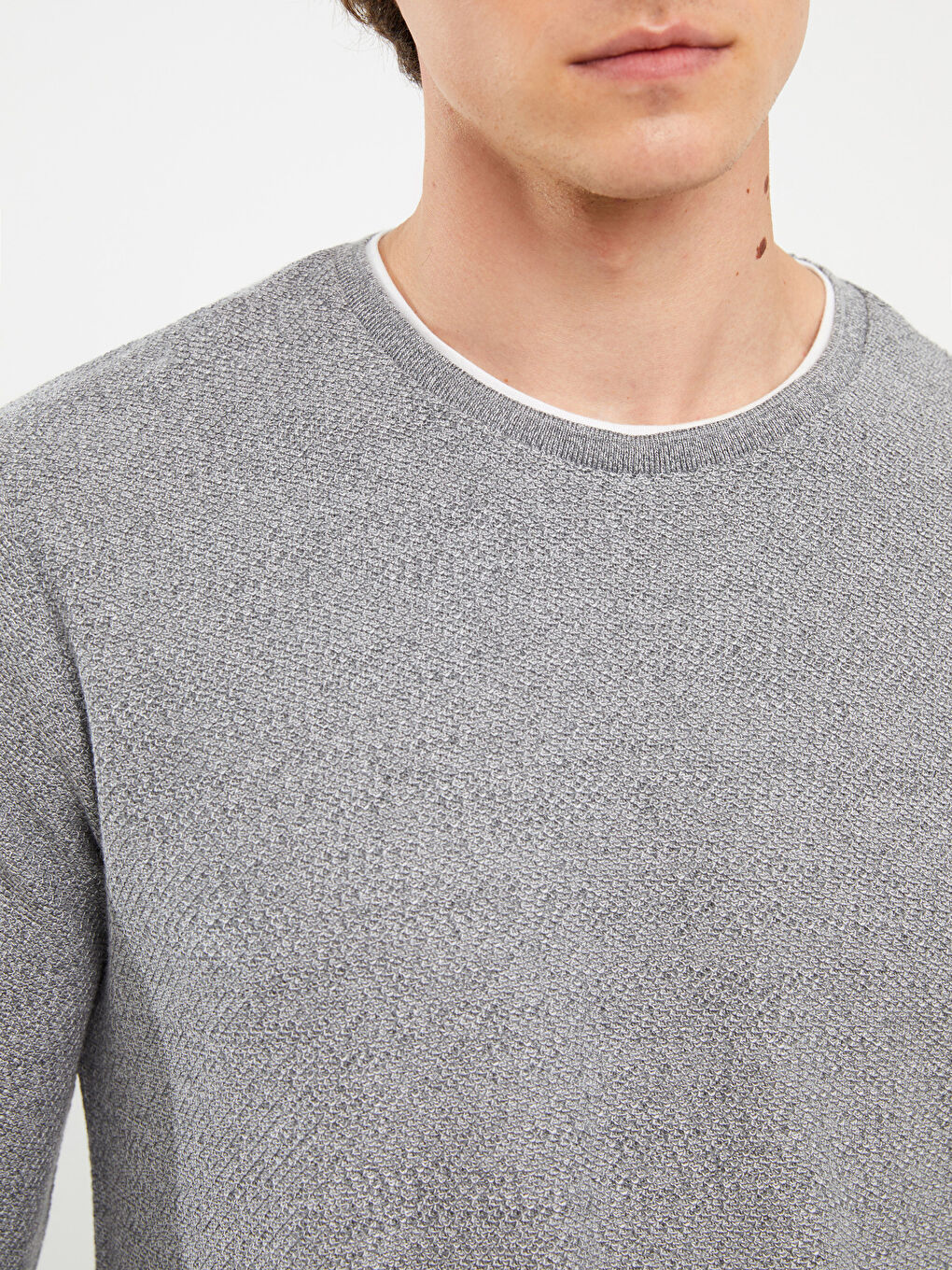 سويت شيرت كم طويل بياقة دائرية للرجال-3