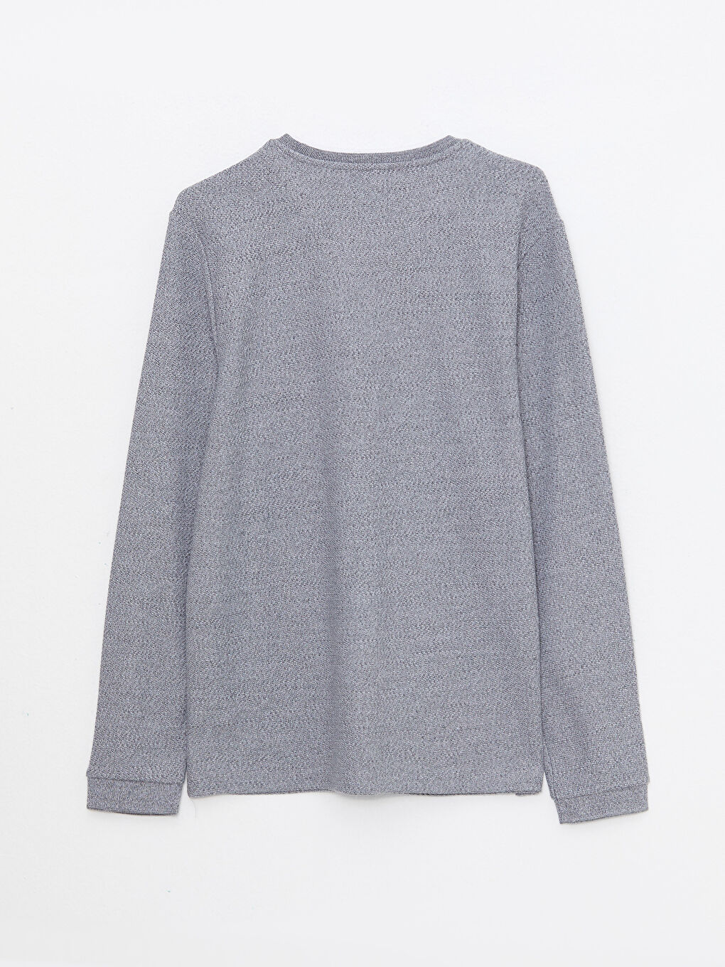 سويت شيرت كم طويل بياقة دائرية للرجال-6