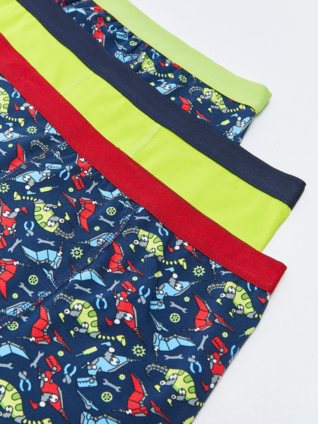 Lacivert Baskılı Pamuklu Erkek Çocuk Boxer 3'lü-2