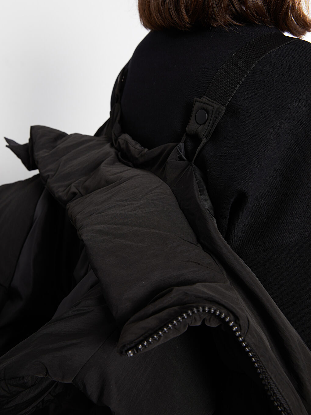 Women's Hooded Plain Puffer Coat-3