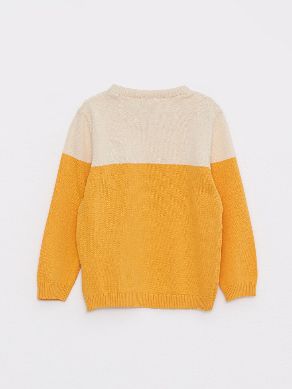 Crew Neck Long Sleeve Baby Boy Tricot Sweater with Color Block-1
