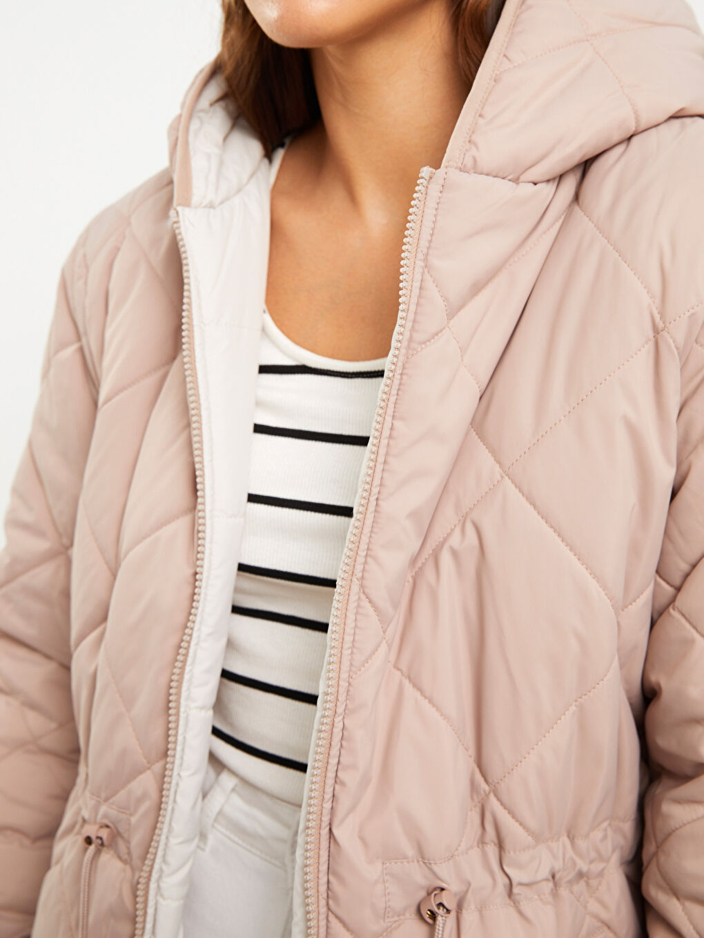 Hooded Quilted Women's Puffer Coat-2