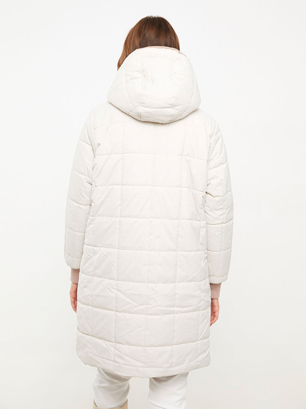 Hooded Quilted Women's Puffer Coat-4