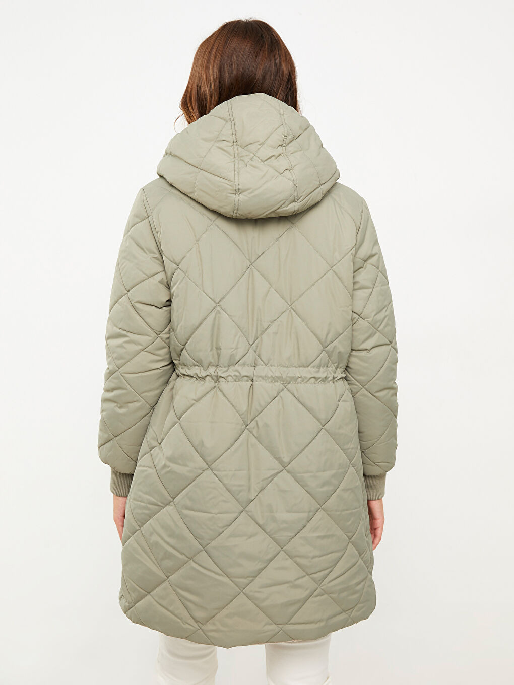 Hooded Quilted Women's Puffer Coat-5