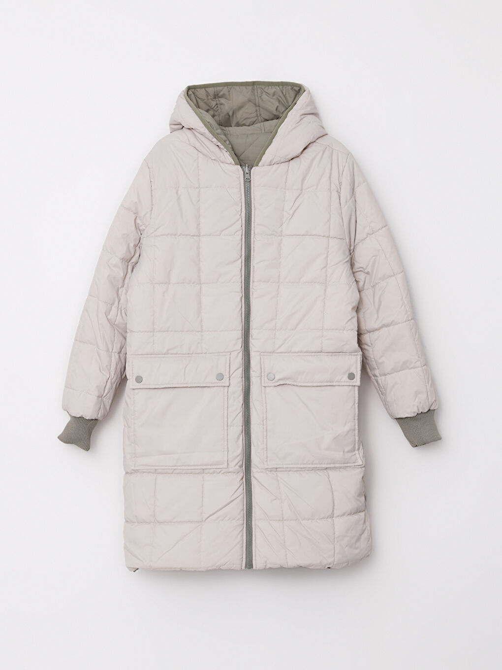 Hooded Quilted Women's Puffer Coat-8