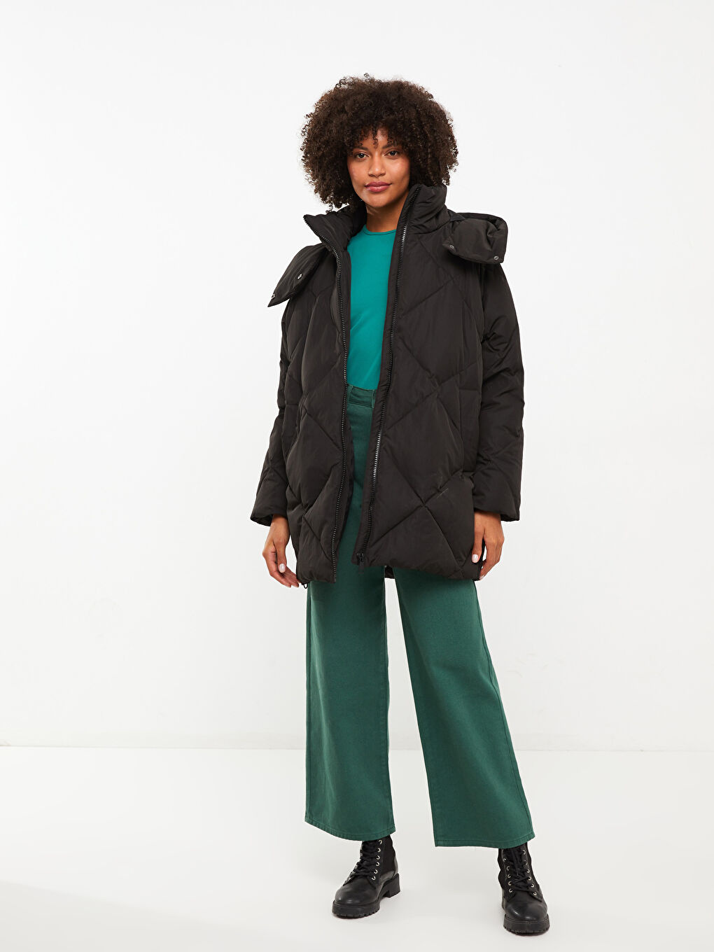 Hooded Quilted Women's Puffer Coat