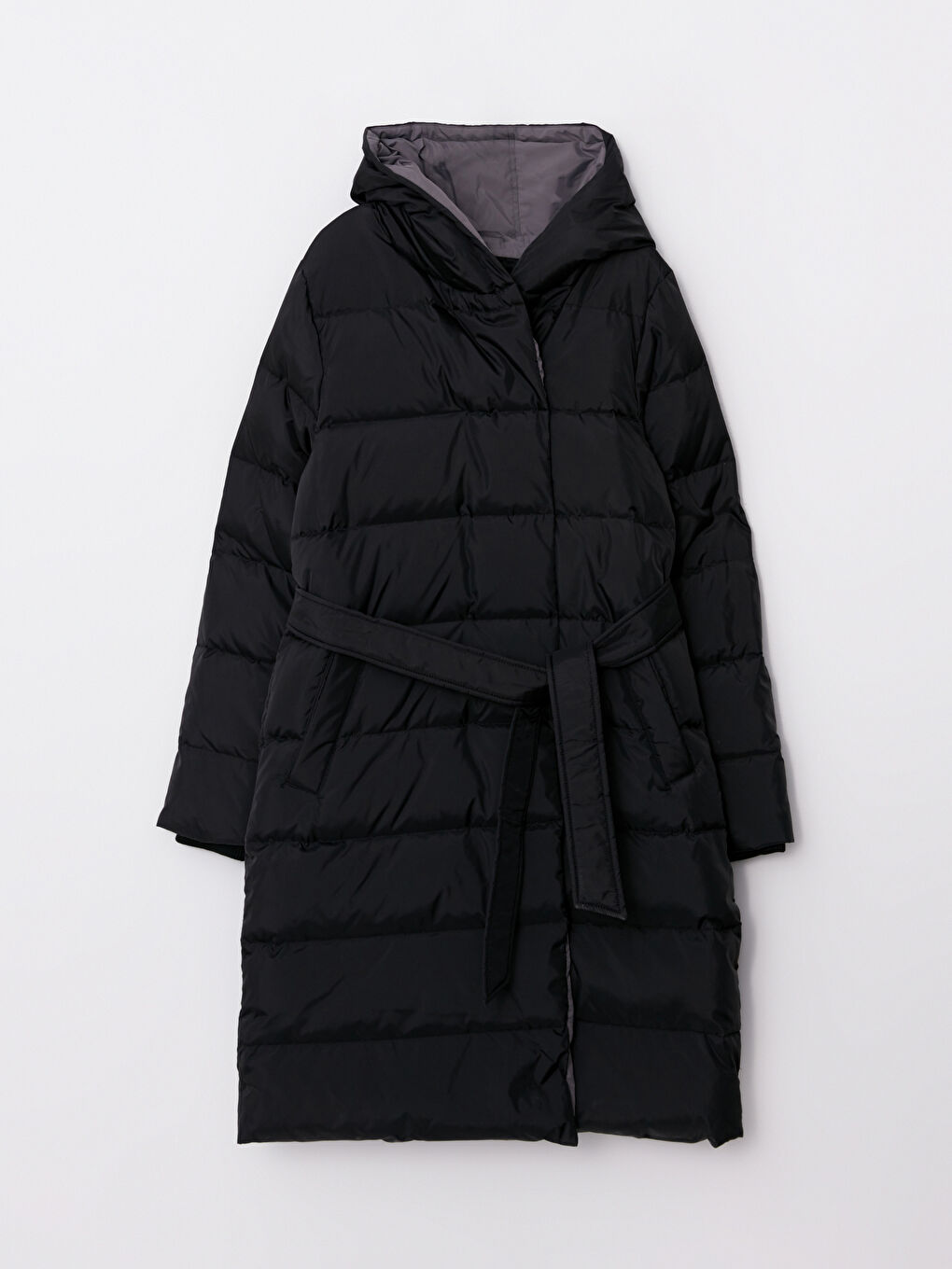 Women's Hooded Plain Puffer Coat-7
