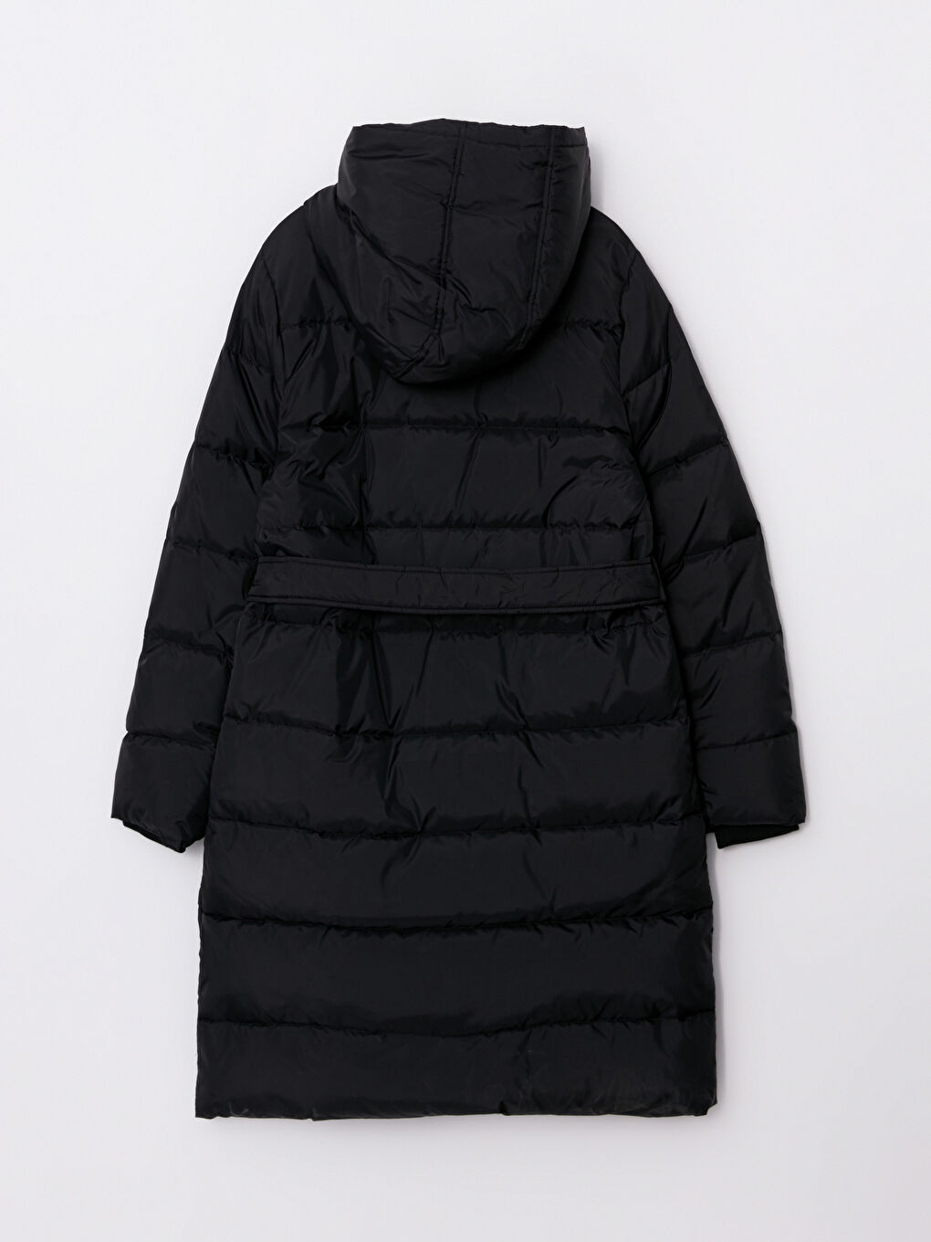 Women's Hooded Plain Puffer Coat-9