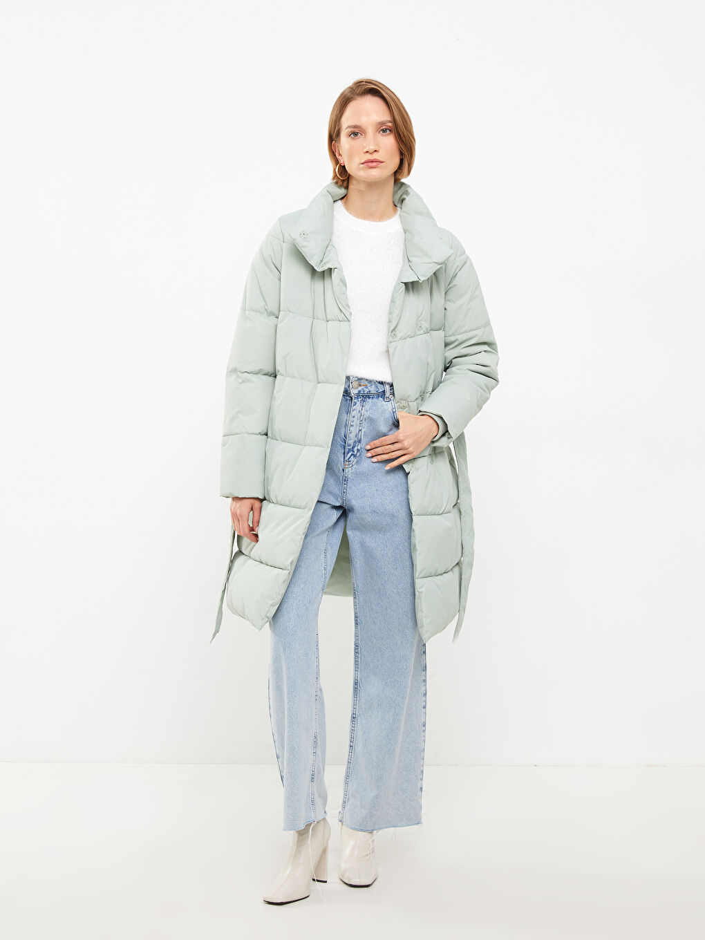 Turtle Neck Regular Long Sleeve Women's Puffer-1