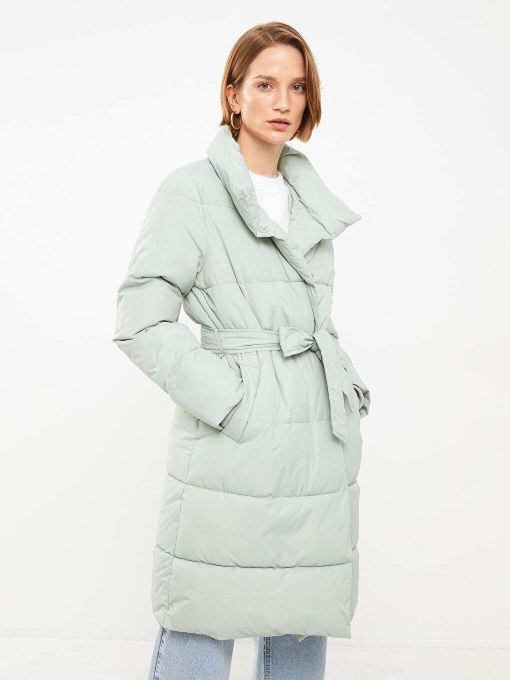 Turtle Neck Regular Long Sleeve Women's Puffer-2
