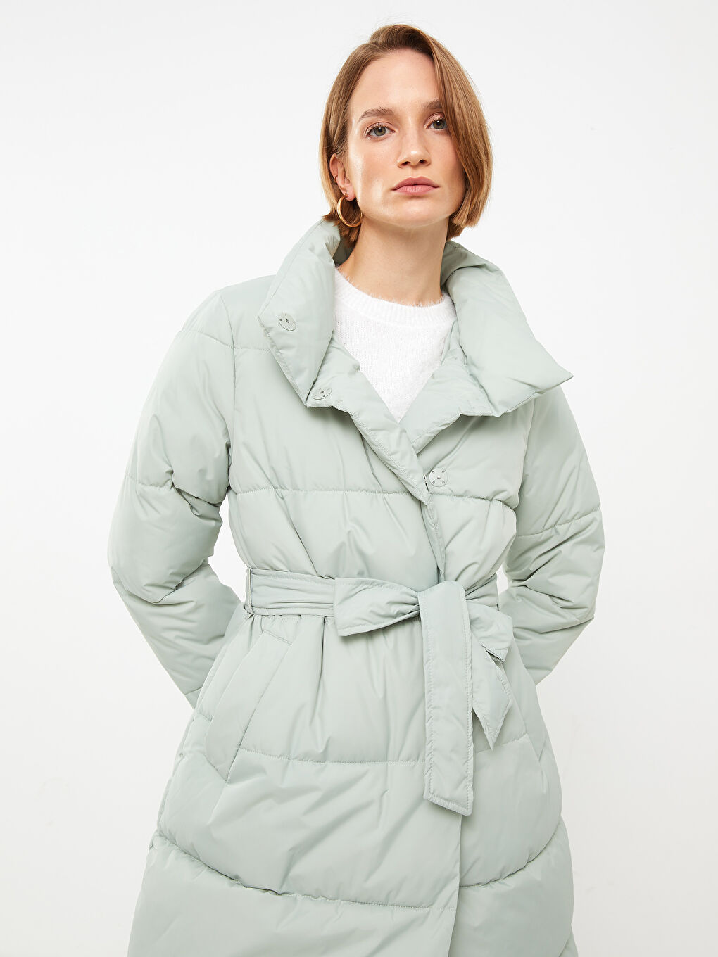 Turtle Neck Regular Long Sleeve Women's Puffer-3