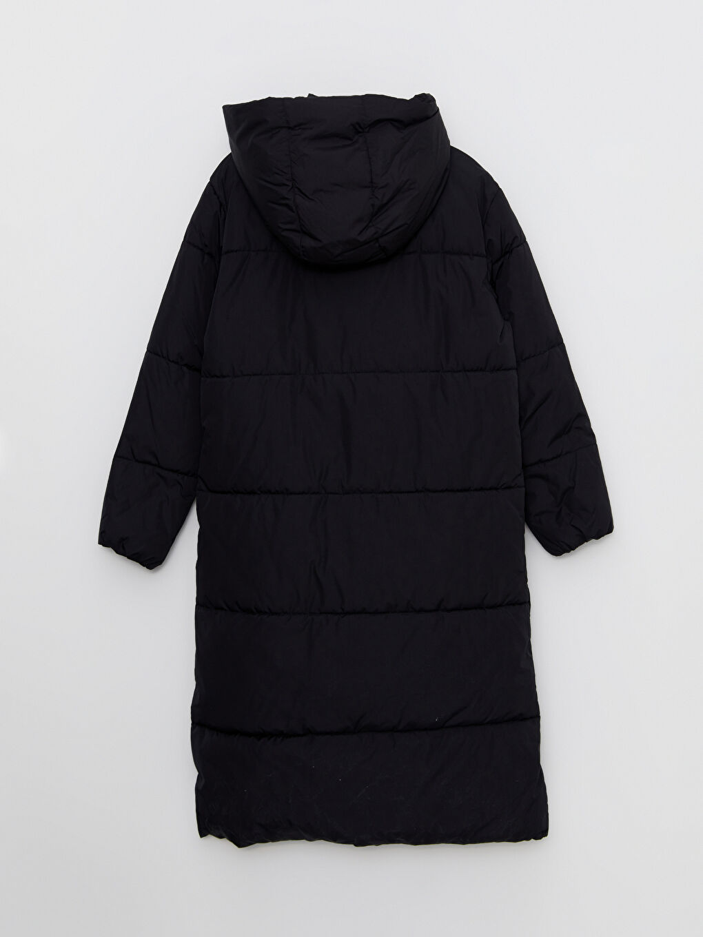 Hooded Plain Long Sleeve Women's Down Jacket and Gloves-9