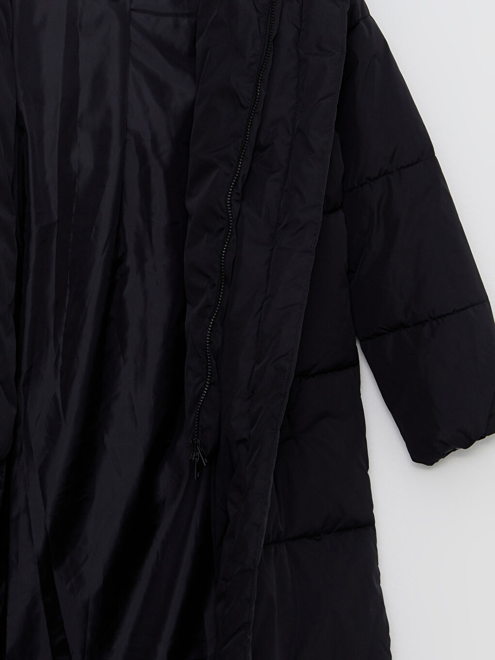 Hooded Plain Long Sleeve Women's Down Jacket and Gloves-10