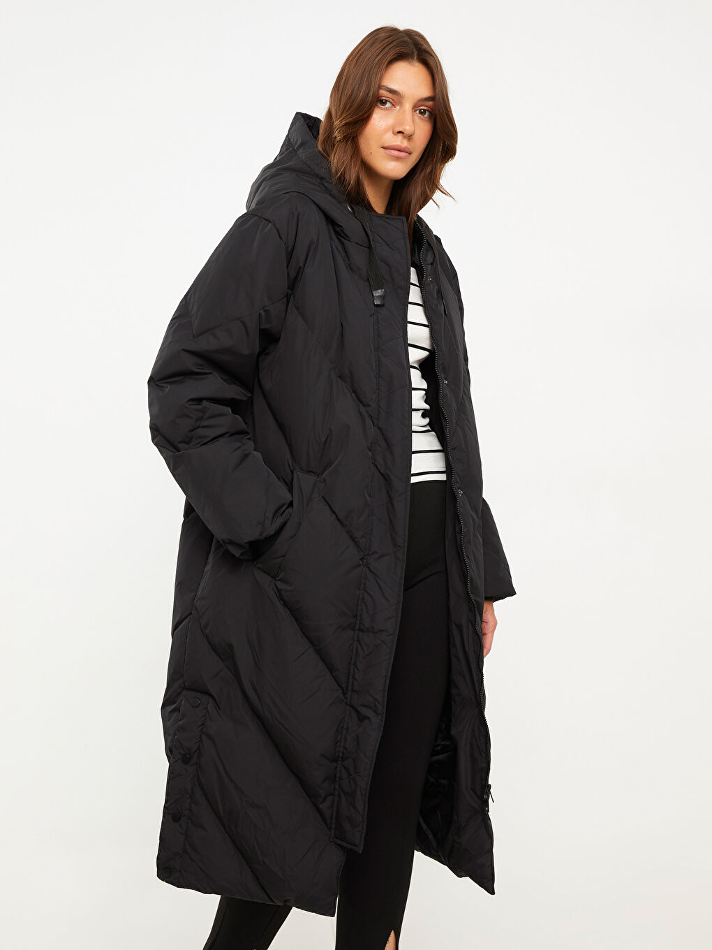 Women's Hooded Plain Puffer Coat