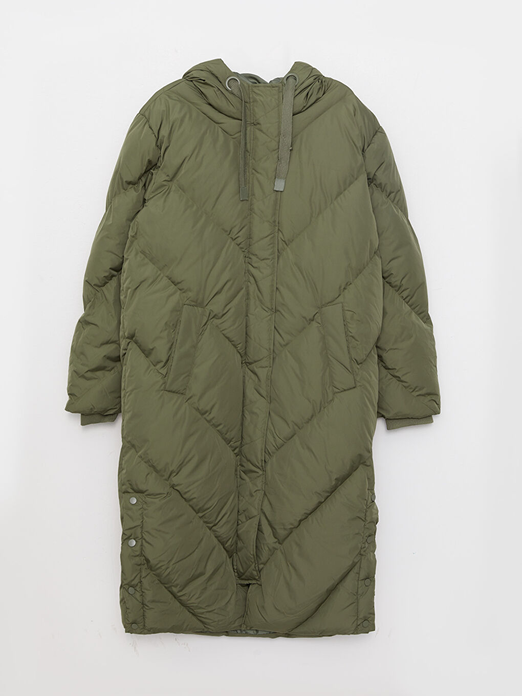 معطف منفوخ نسائي سادة بقبّ-6