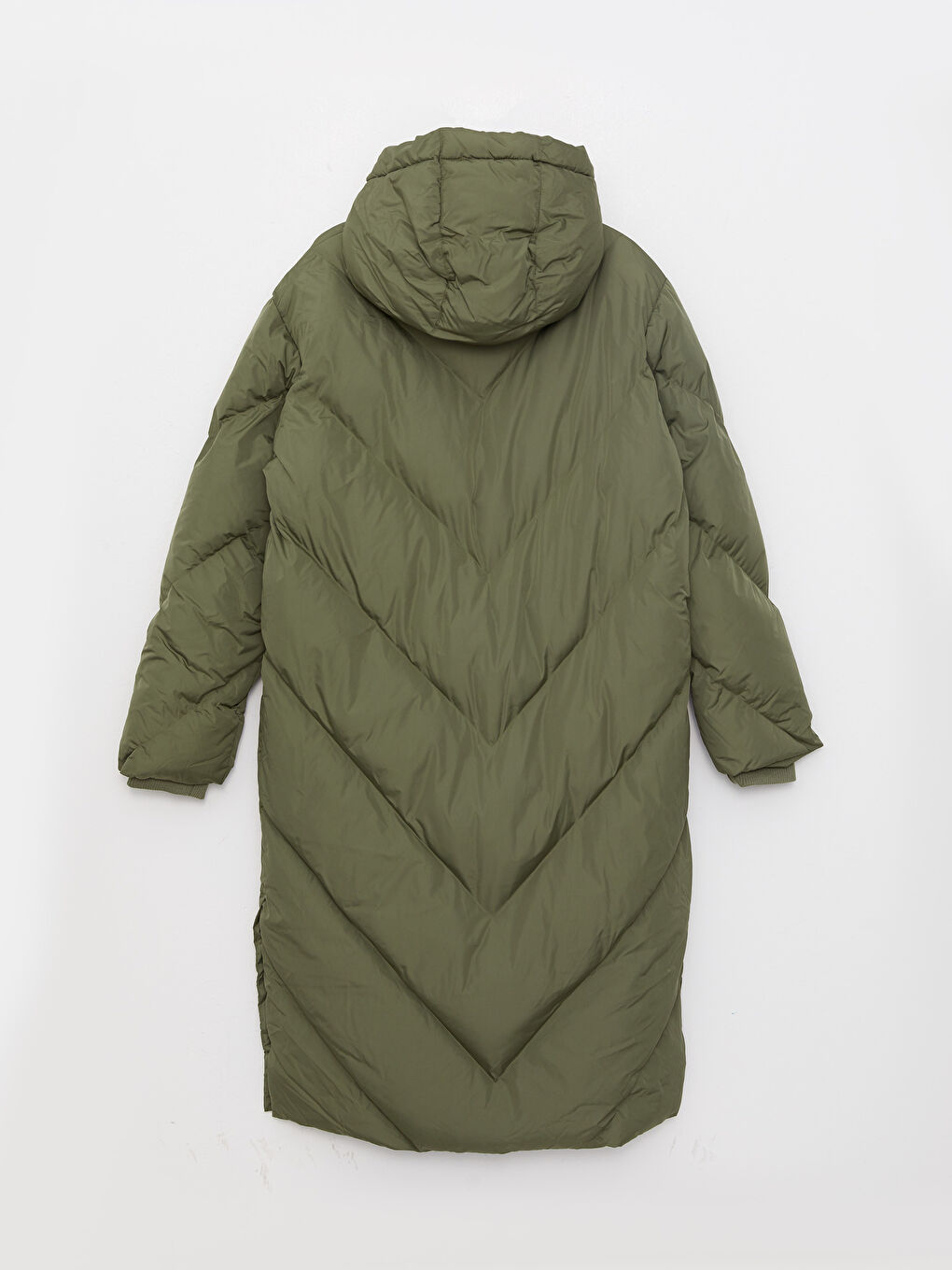 معطف منفوخ نسائي سادة بقبّ-7