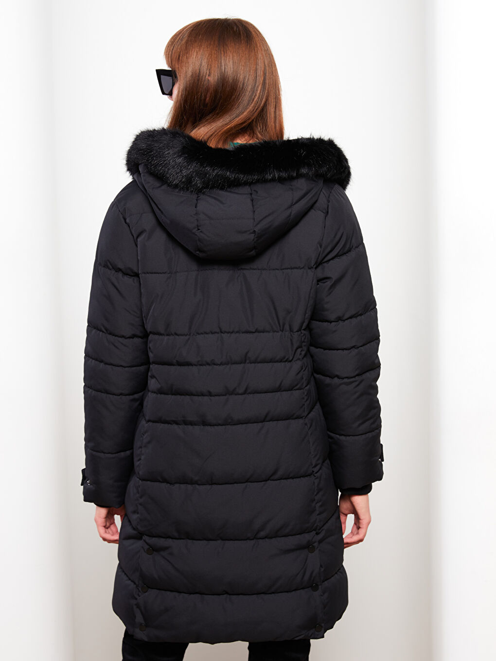 Geaca Matlasată Simplu cu Glugă pentru Femei-5