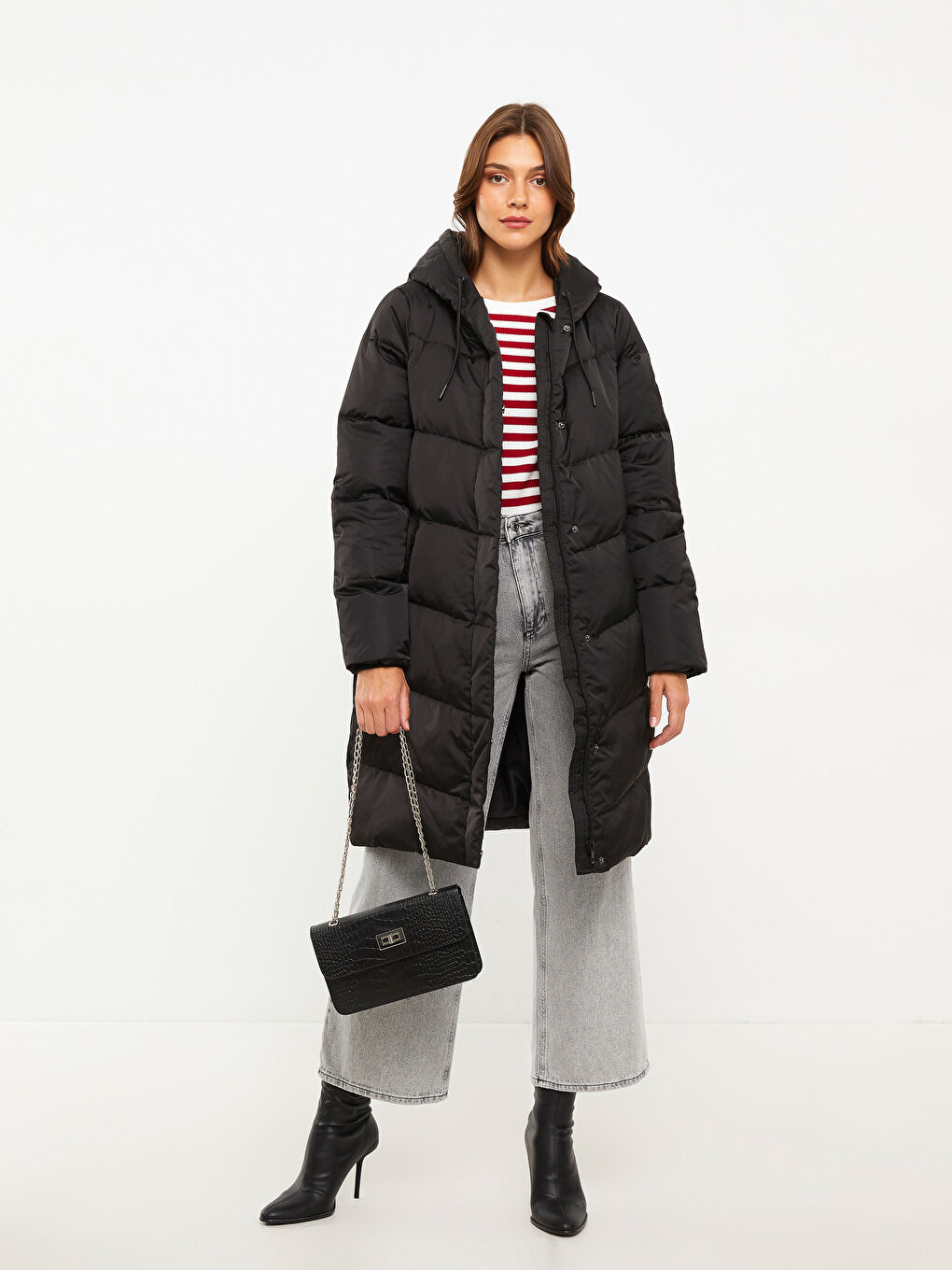 Women's Hooded Plain Puffer Coat