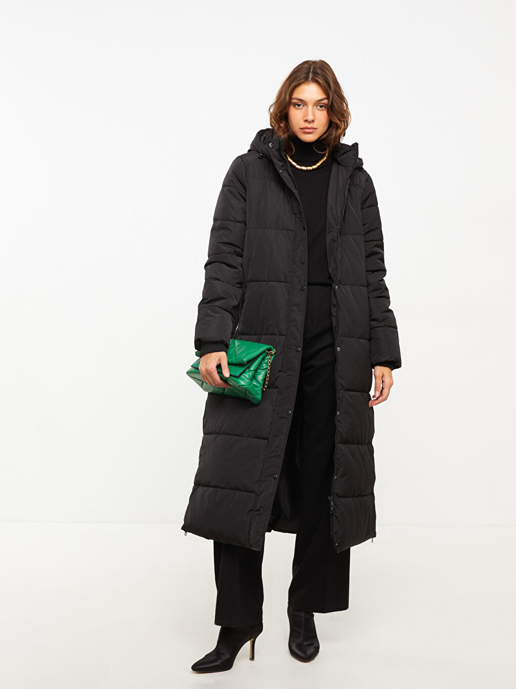 Women's Hooded Plain Puffer Coat
