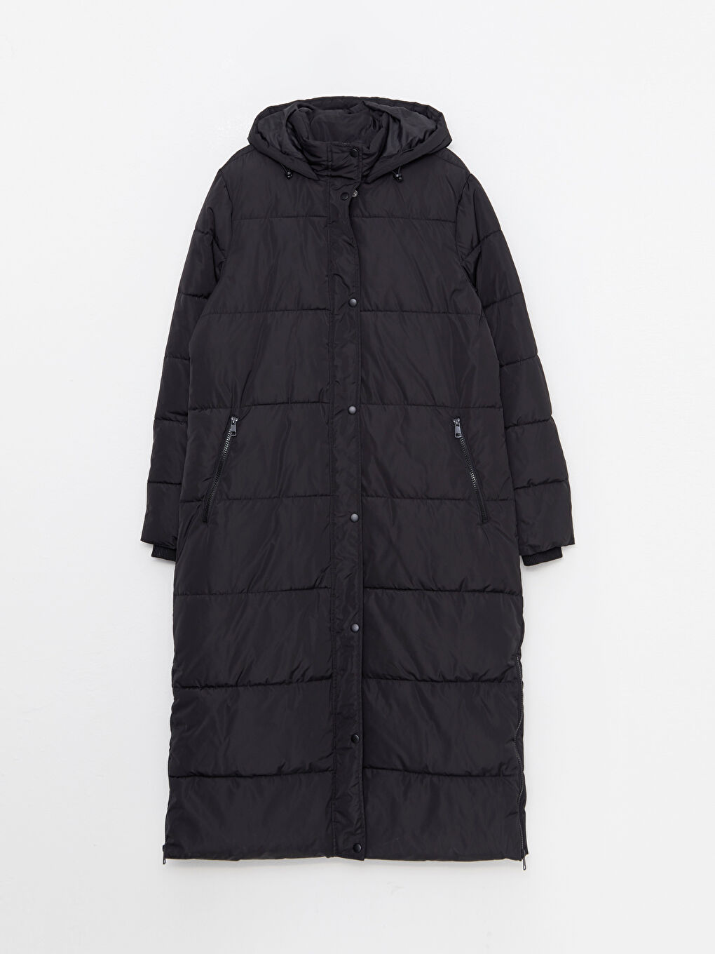 Women's Hooded Plain Puffer Coat-6