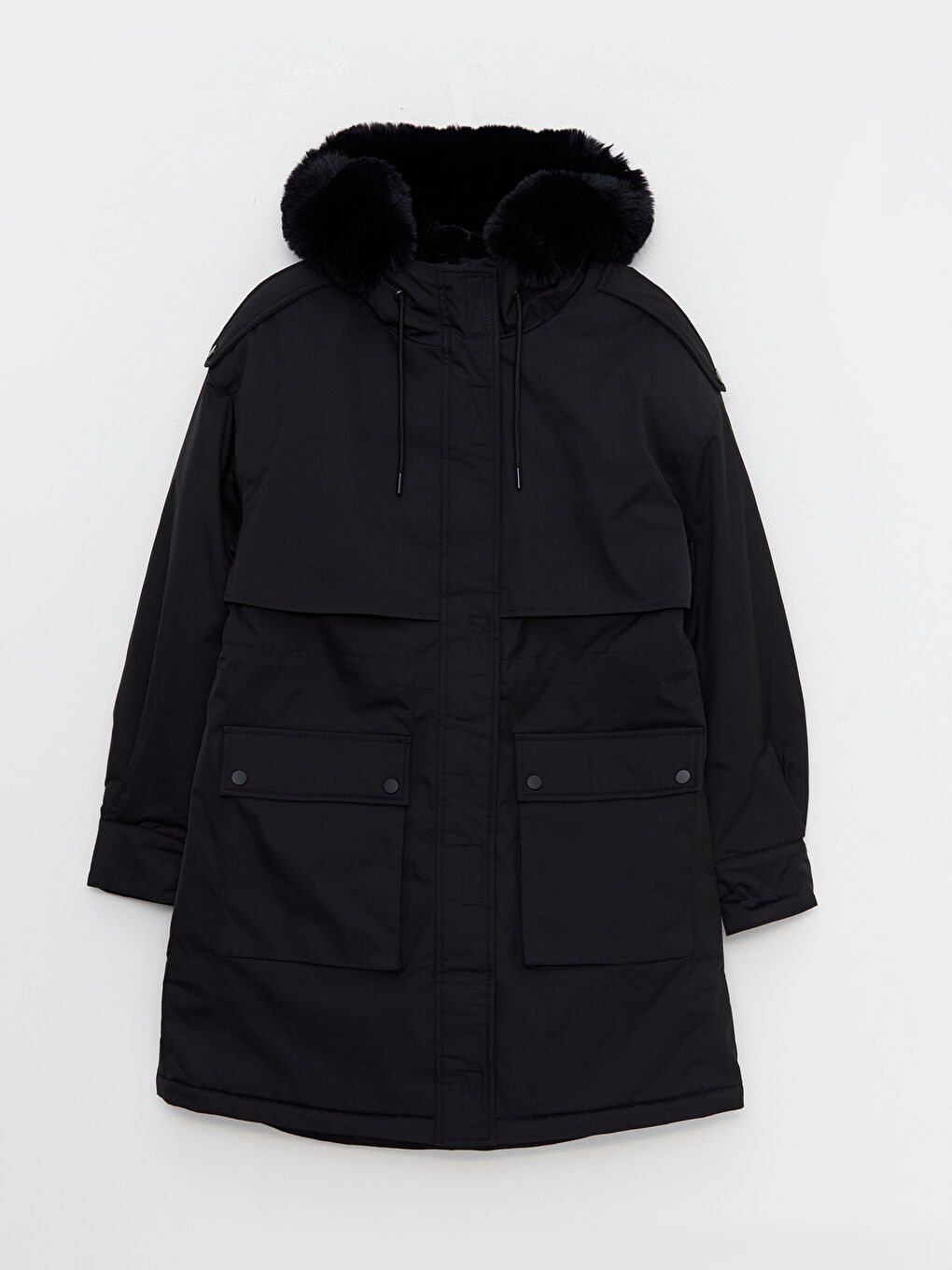 Hooded Neck Regular Long Sleeve Women's Parka-8