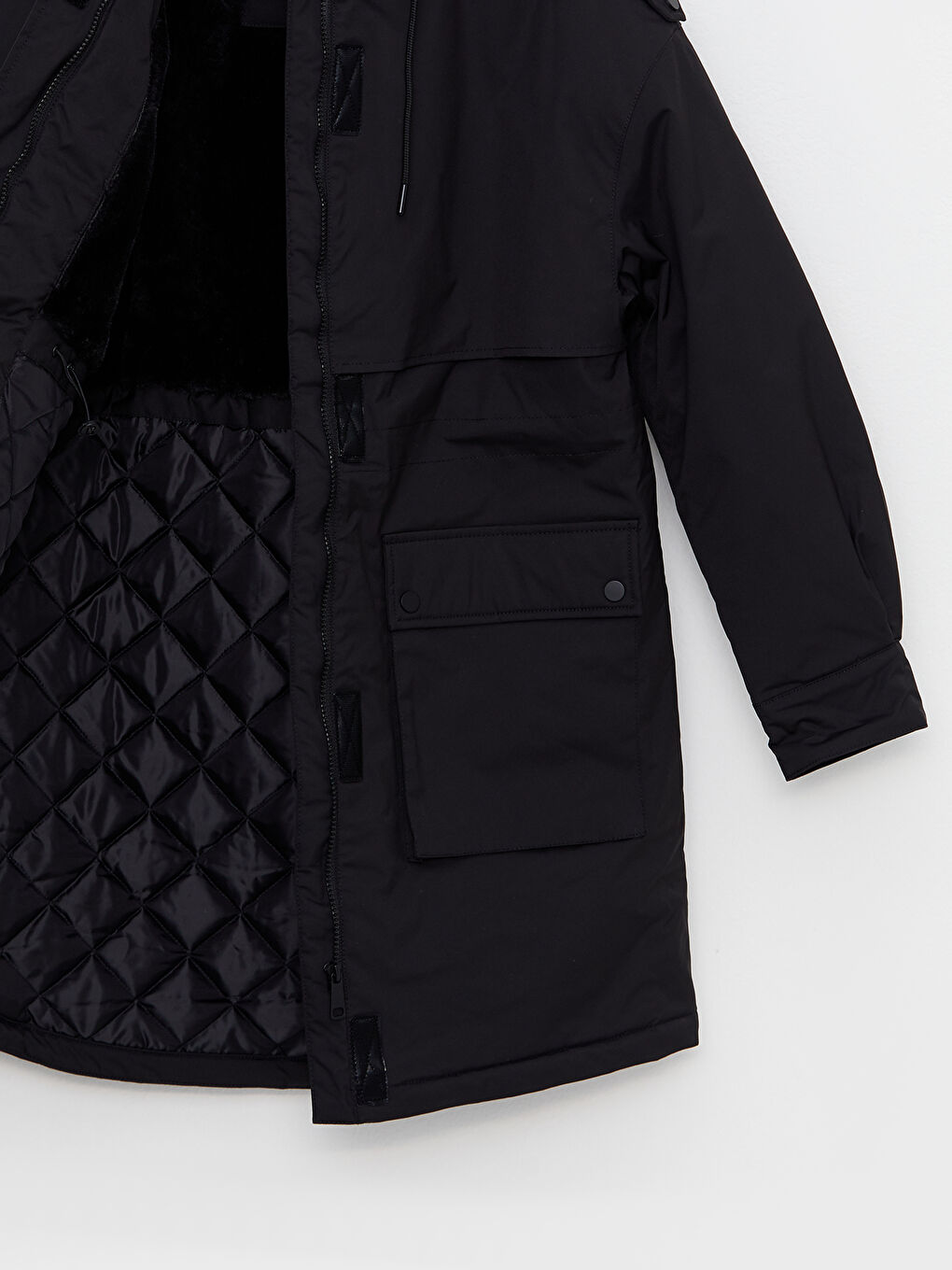 Hooded Neck Regular Long Sleeve Women's Parka-12