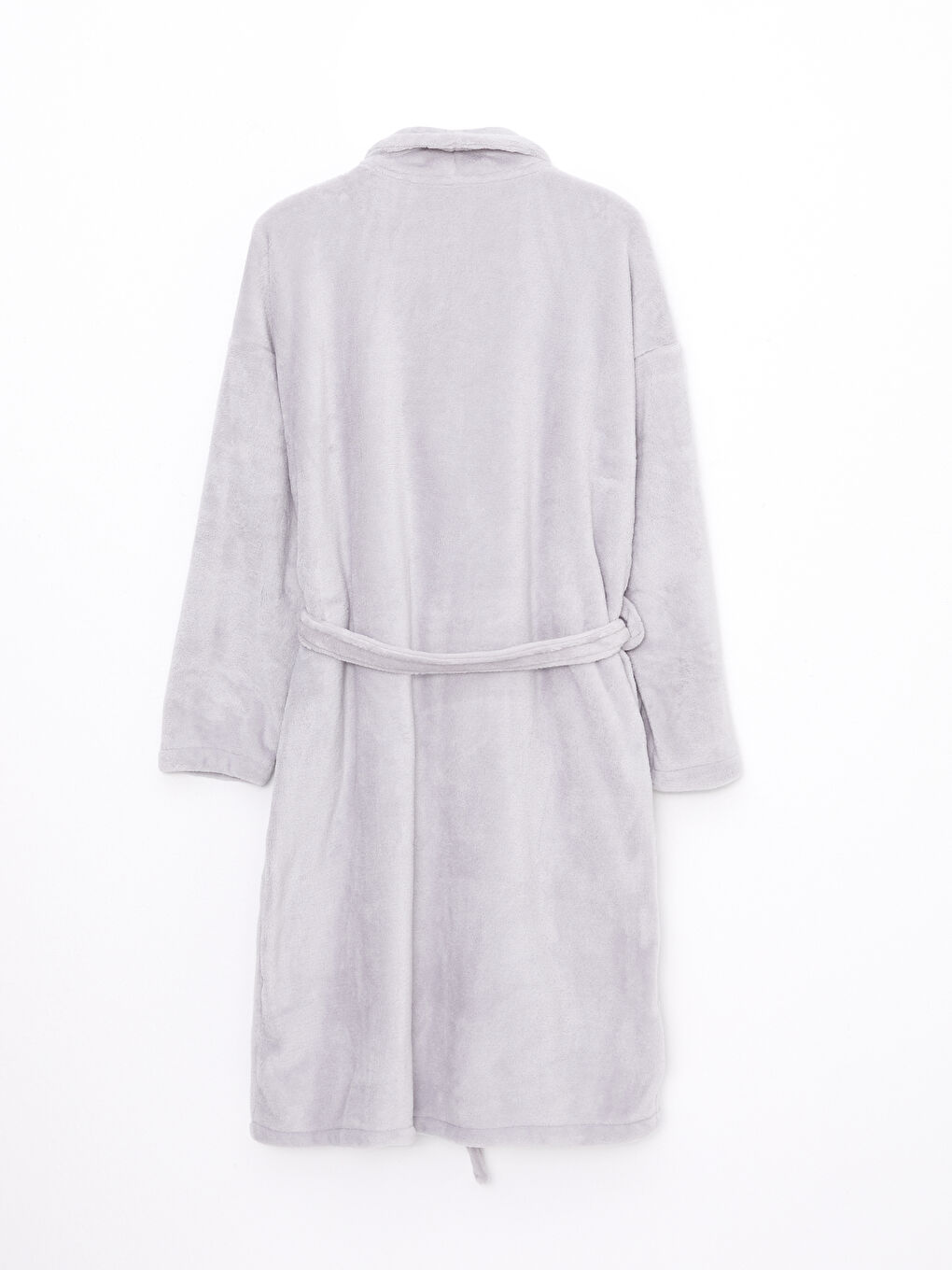 Двубортный воротник прямой с длинным рукавом плюшевый женский халат-6