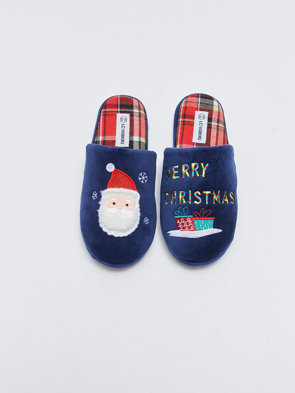 LC Waikiki Christmas Themed Embroidered Men's House Slippers -W21696Z8-CRP