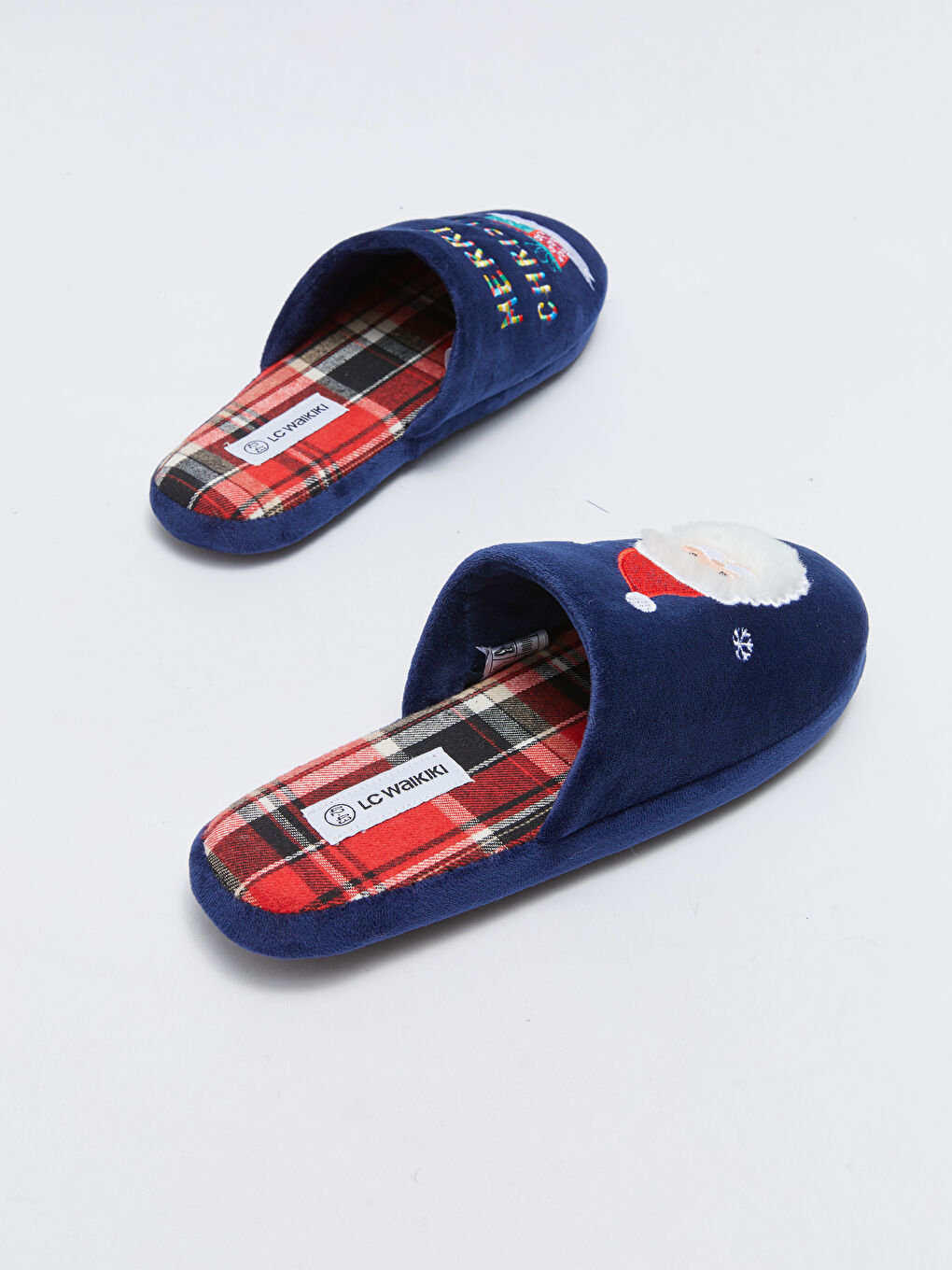 LC Waikiki Christmas Themed Embroidered Men's House Slippers -W21696Z8-CRP