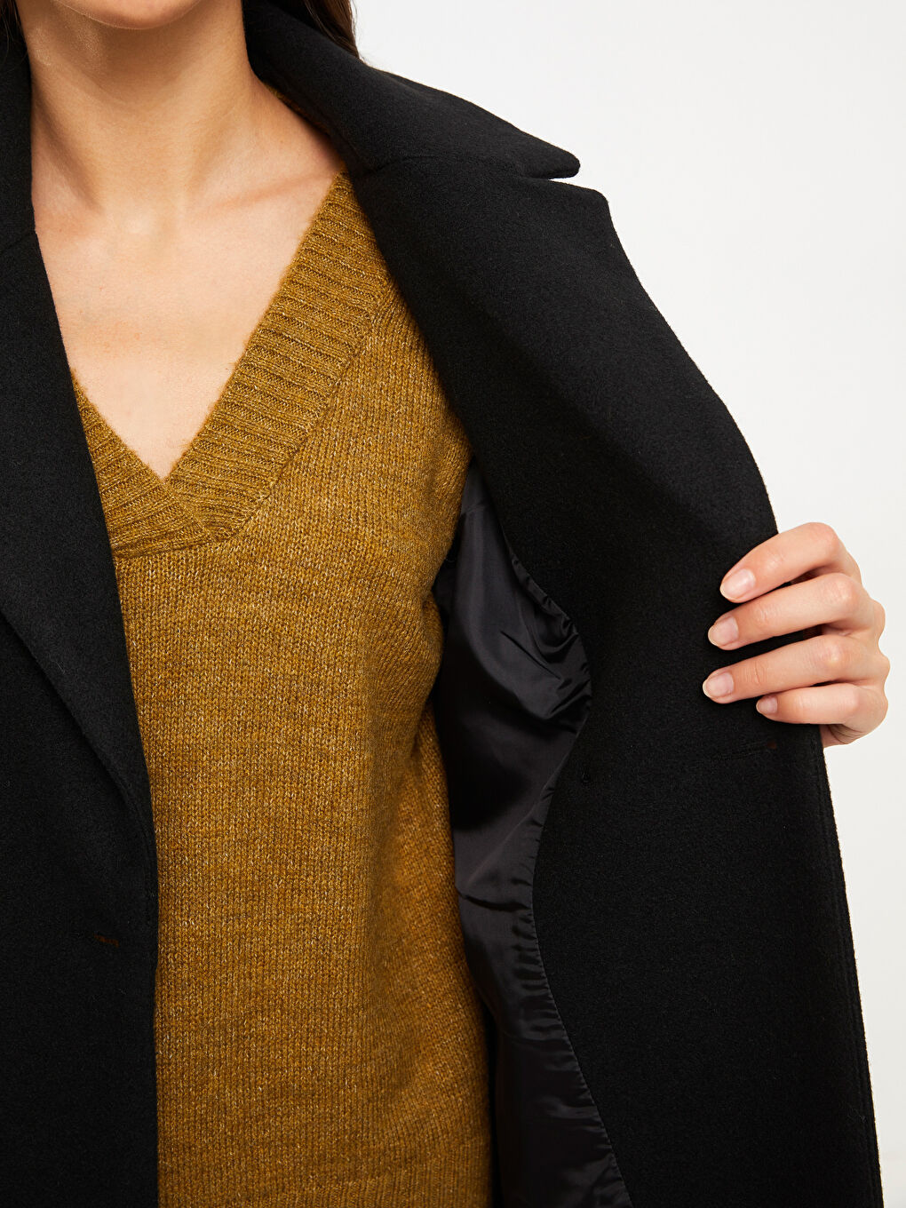 Jacket Collar Women's Cachet Overcoat-4