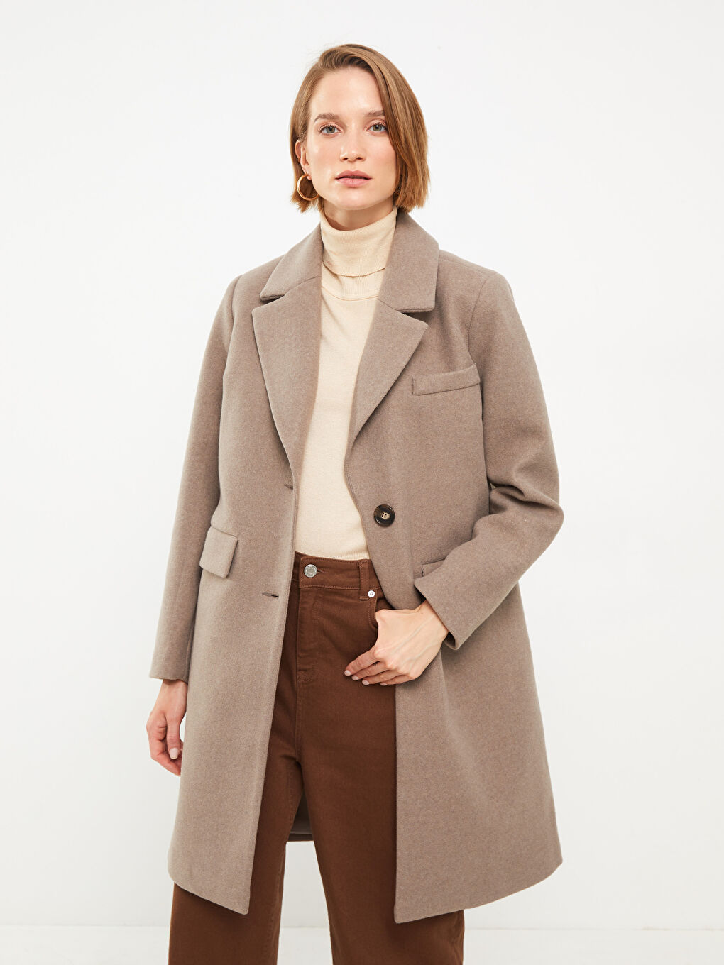 LCWAIKIKI Classic Jacket Collar Women's Cachet Overcoat -W21713Z8-K6V