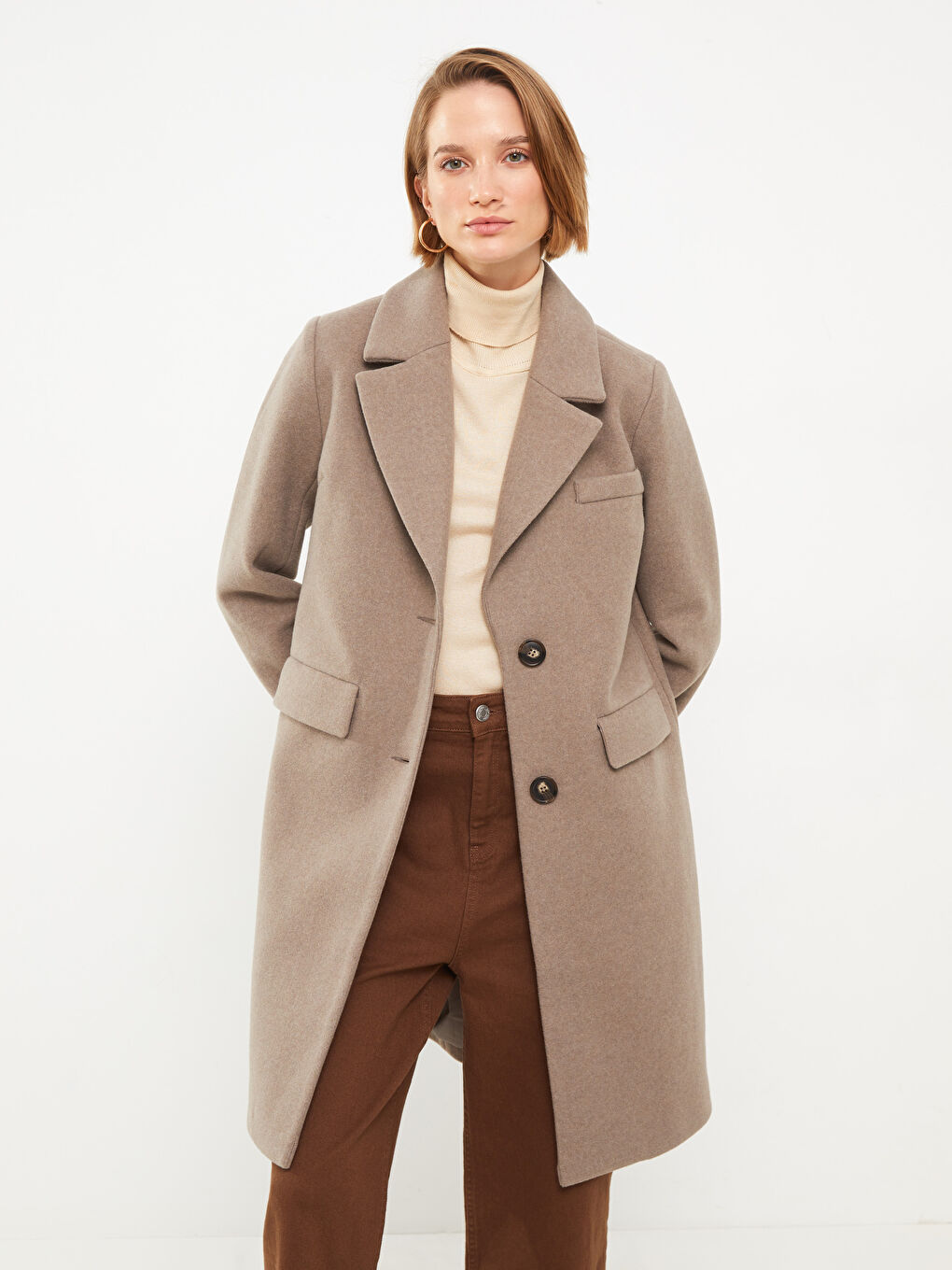 LCWAIKIKI Classic Jacket Collar Women's Cachet Overcoat -W21713Z8-K6V