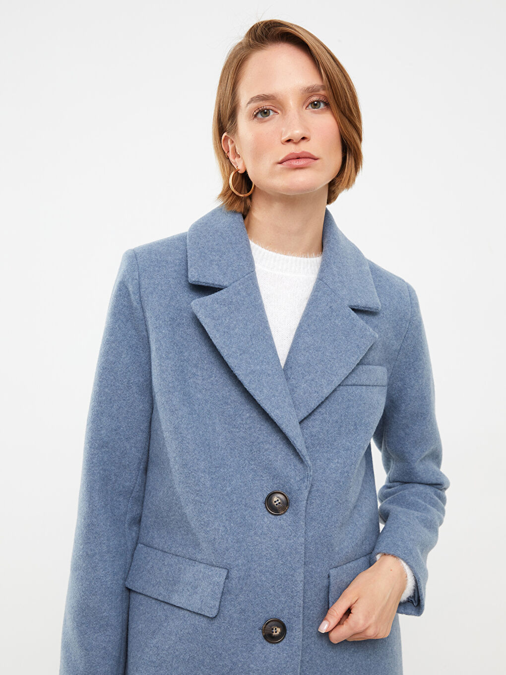 Палто с яка за жени от кашет-1