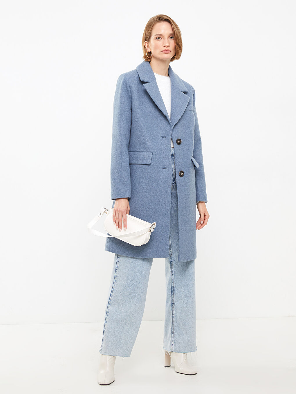 Палто с яка за жени от кашет-2