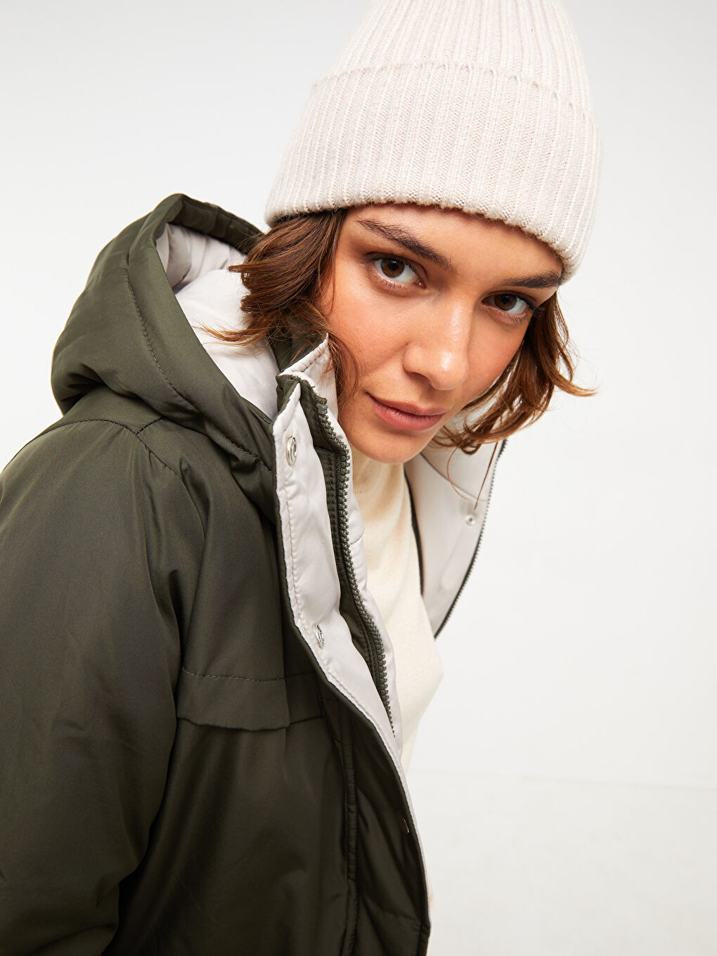 Parka pentru Femei cu Glugă, Mânecă Lungă, Regular-3