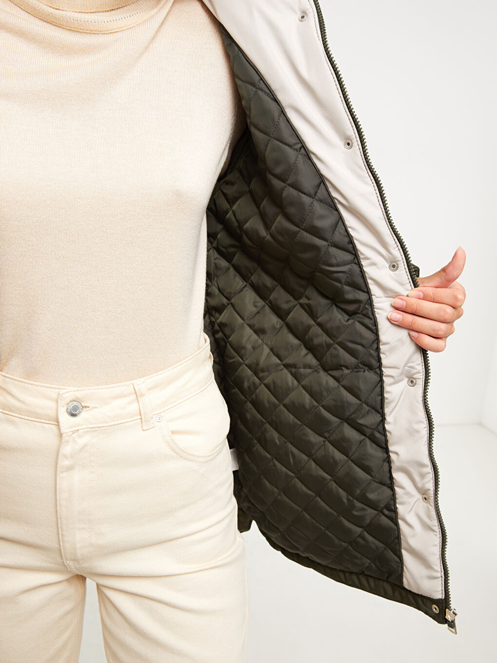 Parka pentru Femei cu Glugă, Mânecă Lungă, Regular-5