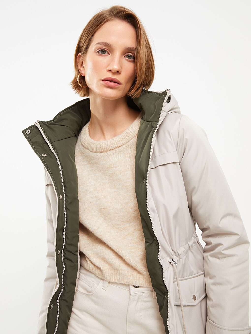 Hooded Neck Regular Long Sleeve Women's Parka-2