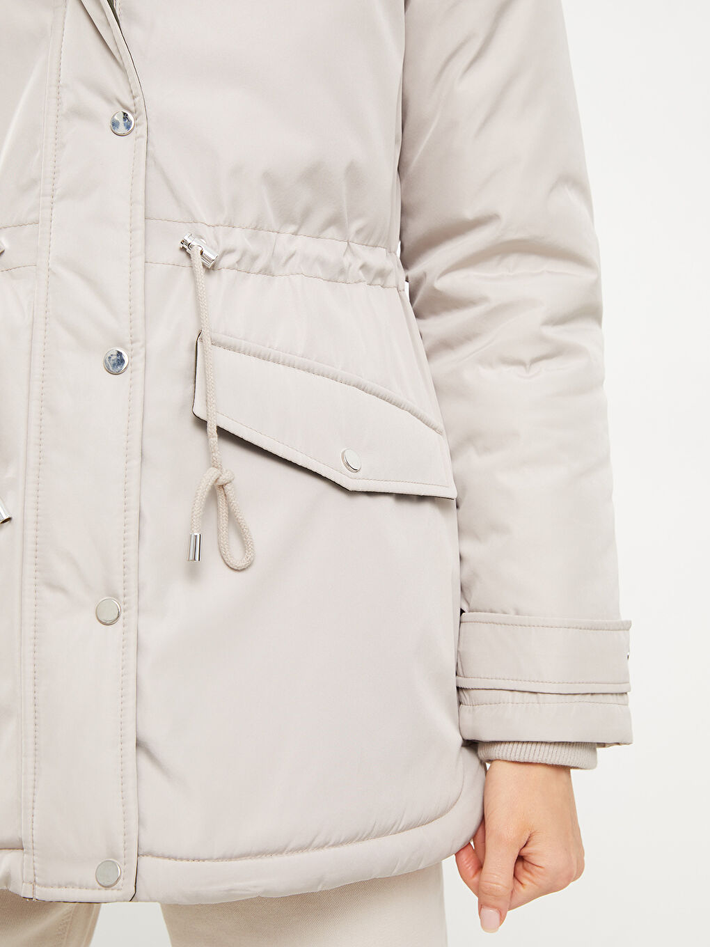 Hooded Neck Regular Long Sleeve Women's Parka-3