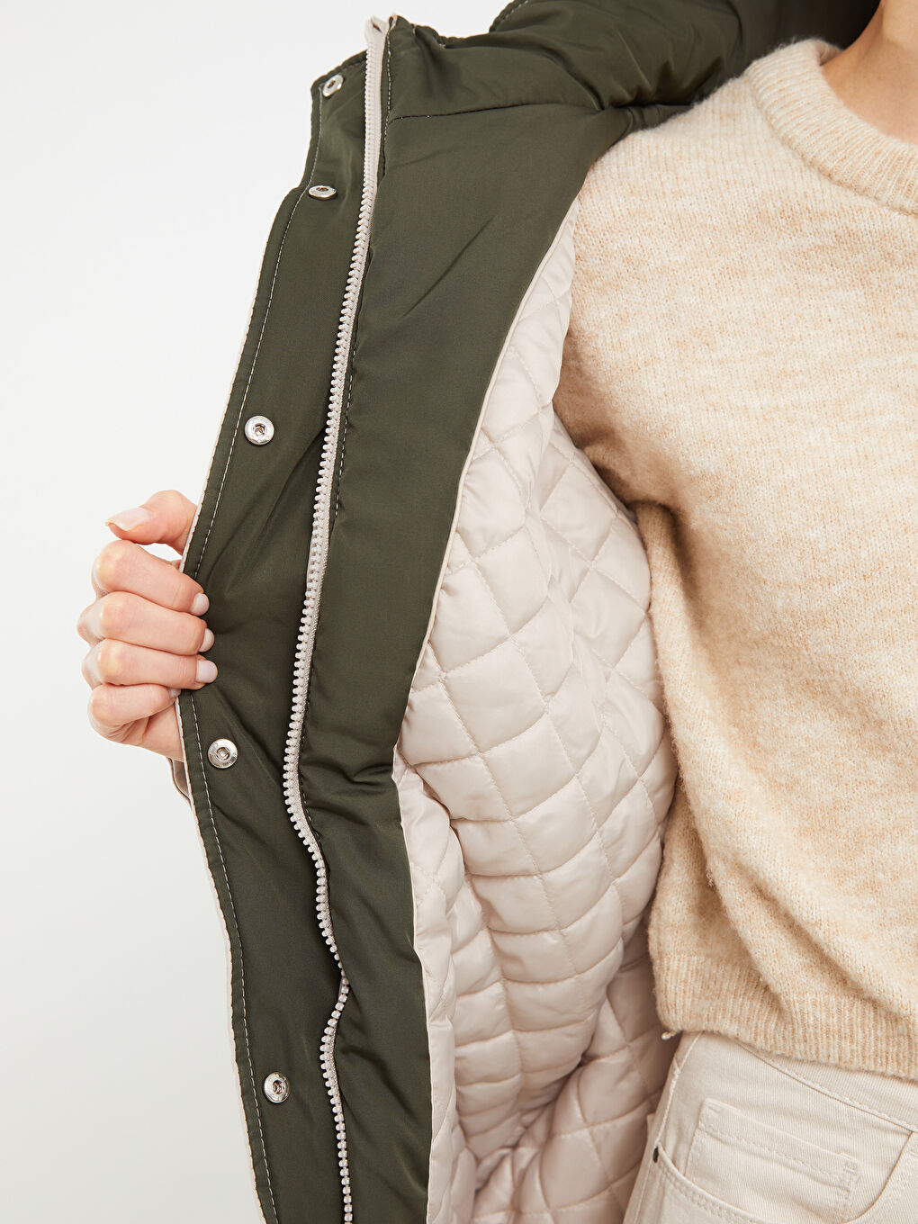 Hooded Neck Regular Long Sleeve Women's Parka-4