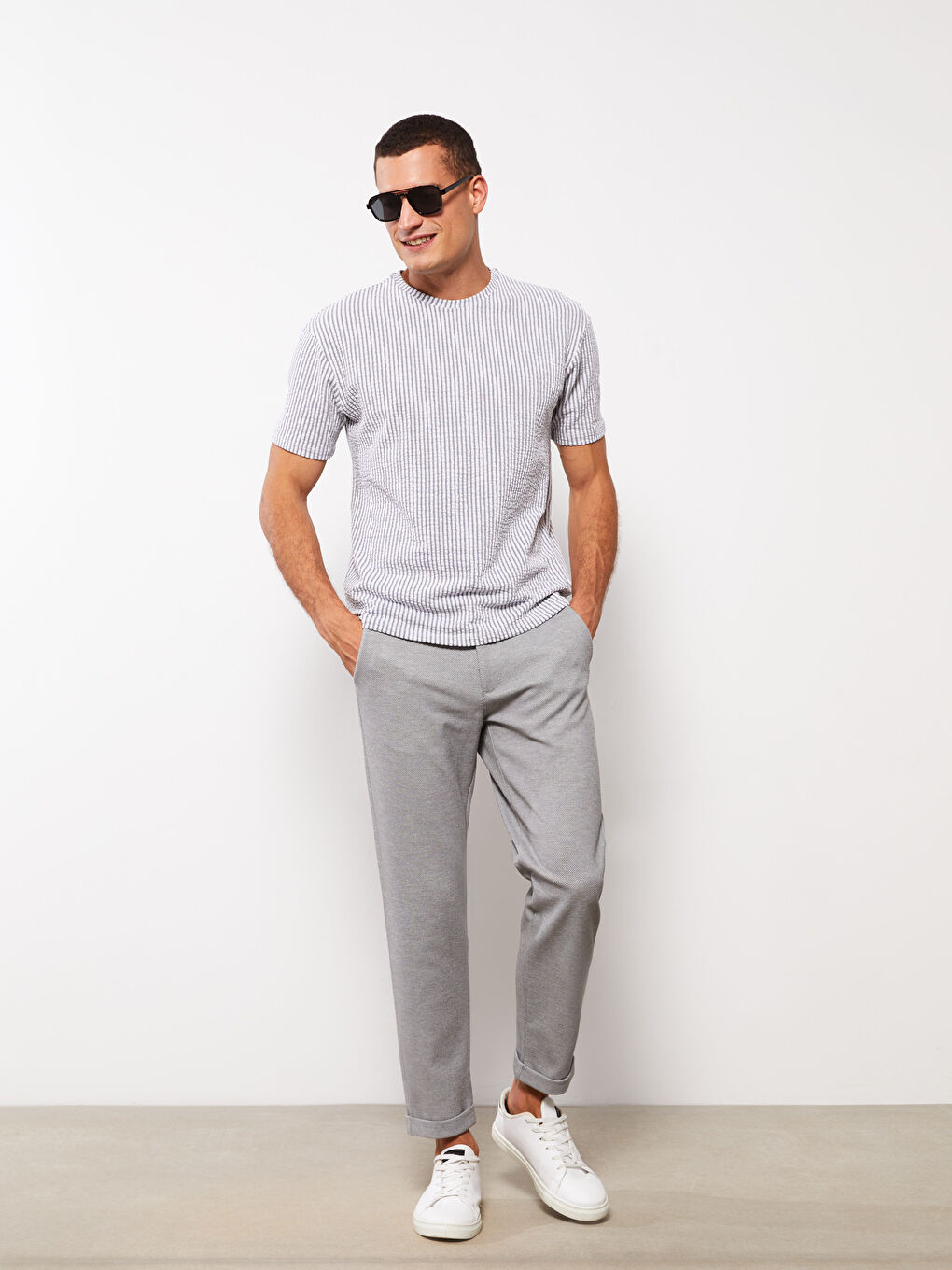 Gri Slim Fit Erkek Pantolon