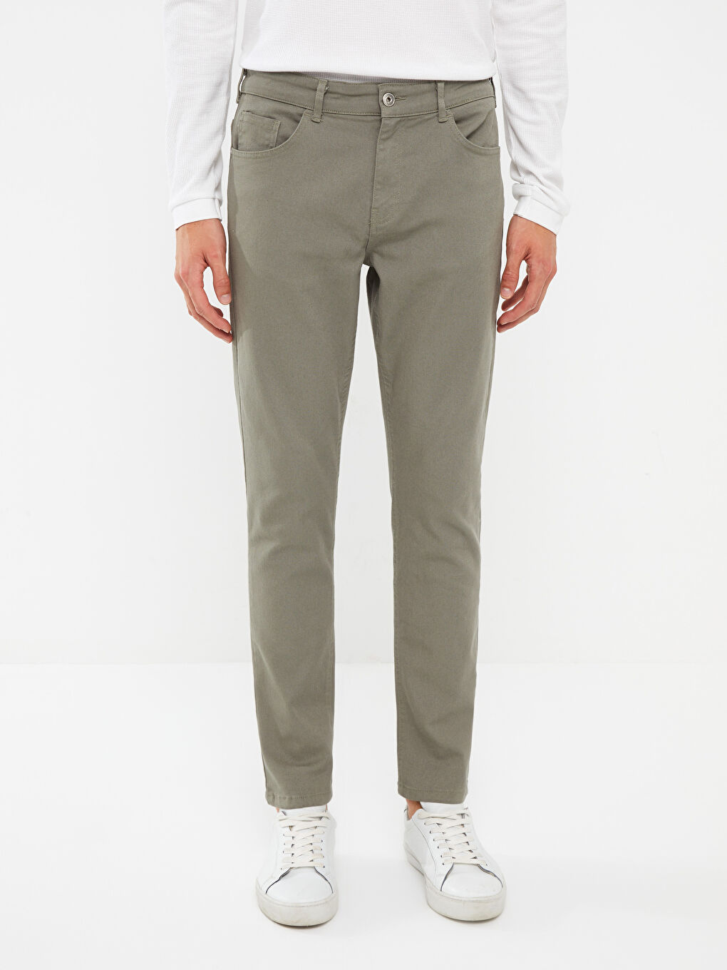 Yeşil Slim Fit Gabardin Erkek Pantolon-3