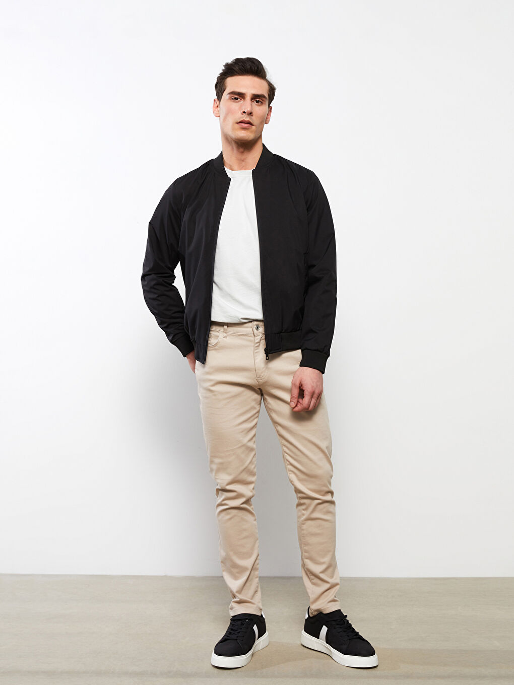 Standard Fit College Collar Men's Bomber Jacket